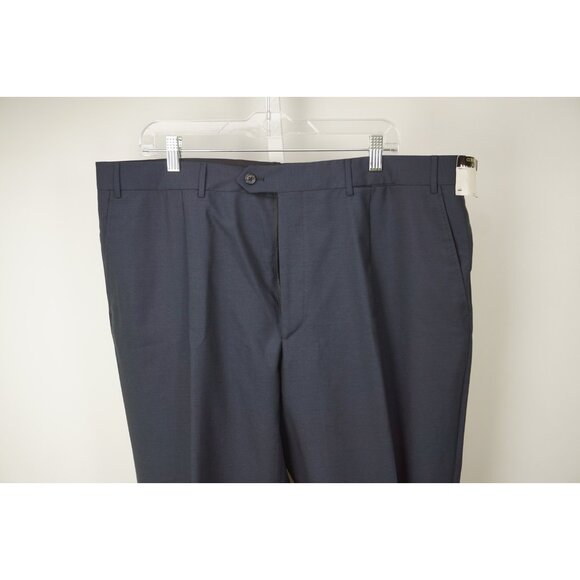 Corneliani Master Blue 100% Wool Dress Pants Sz 58 NEW